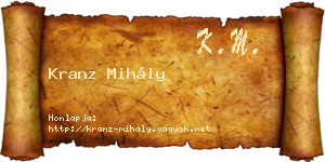 Kranz Mihály névjegykártya